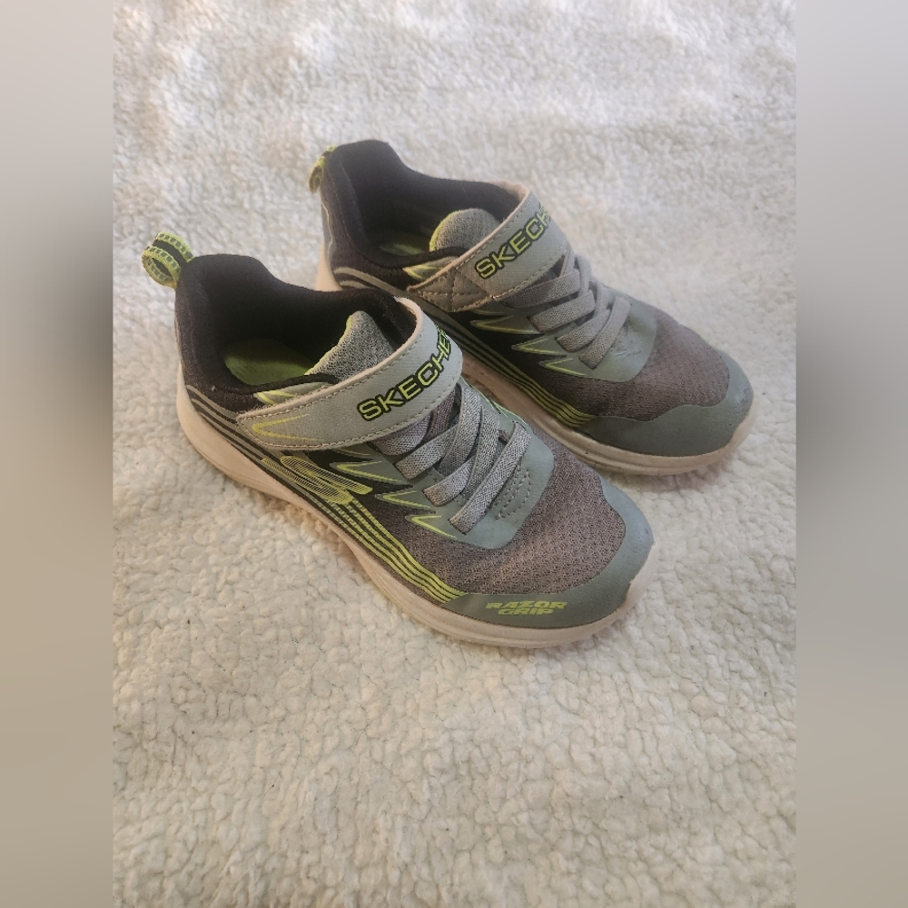 Skechers Kids Gray and Green Shoes